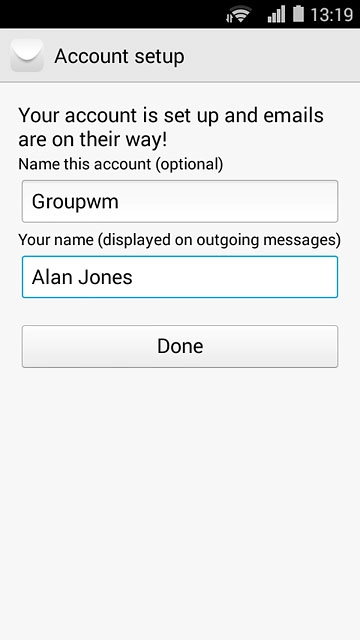 Press Done.Wait while your phone retrieves new email messages.