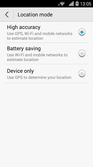 Press High accuracy.