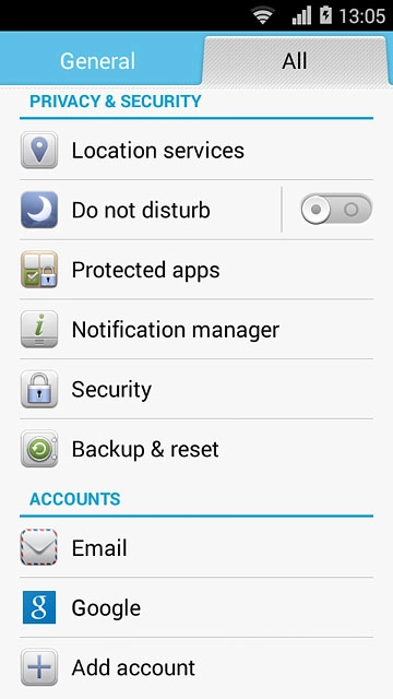 Press Location services.
