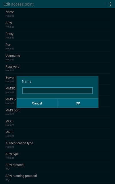 Key in Vodafone Internet and press OK.