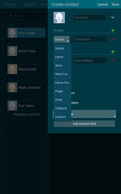 Press the required number type.