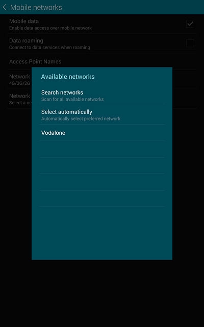 Press the required network.Your display will tell you if you have access to the network you've chosen.