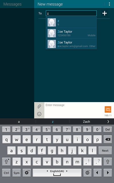 Key in the first letters of the required contact.Matching contacts are displayed.Press the required contact.