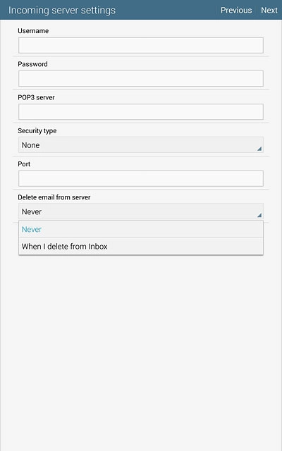 Press Never or When I delete from Inbox.