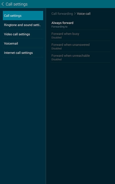 Press one of the following options:Always forward