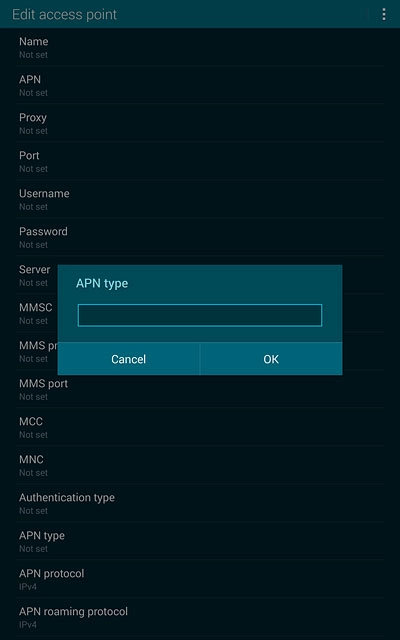 Key in default and press OK.
