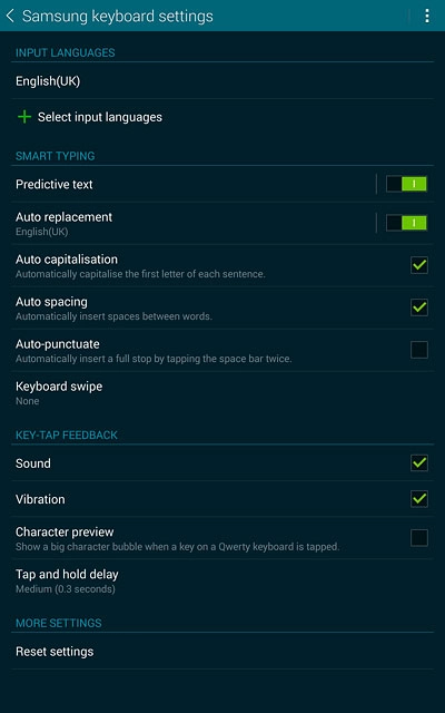 Press Select input languages.
