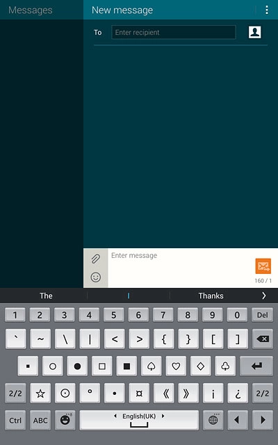 Press ABC to return to text input.