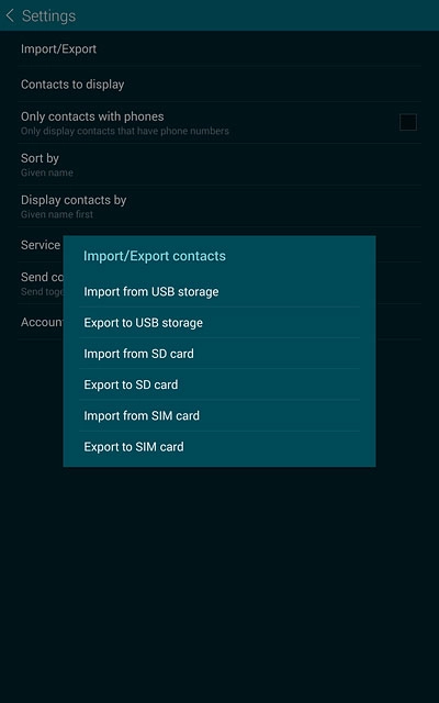 Press Export to SIM card.