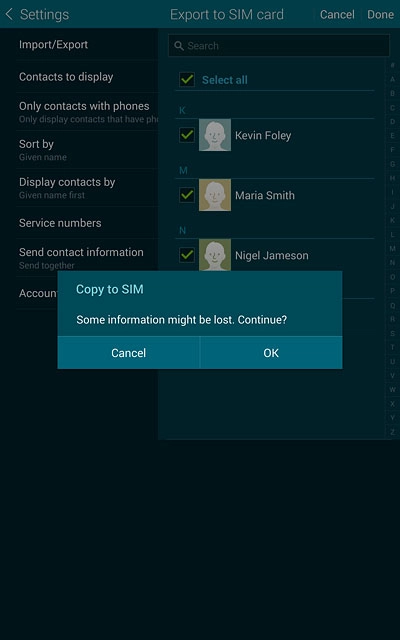 Press OK to confirm.