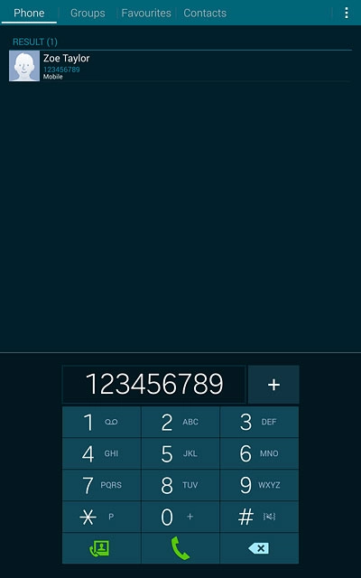 Key in the required number and press the call icon.