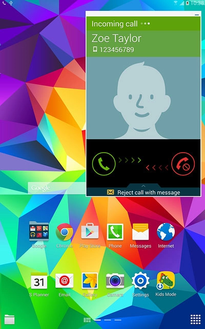 Press and drag the reject call icon left.