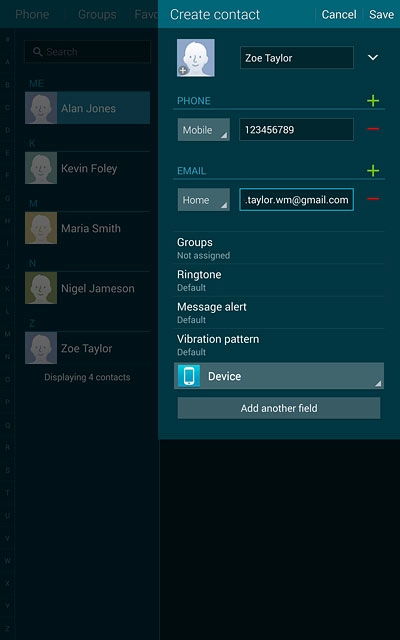 Press the drop down list next to the email address.