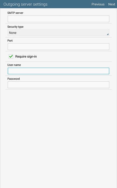 If you turn on SMTP authentication:Press the field below 