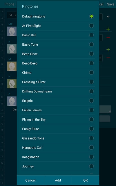 To assign one of your own ring tones:Press Add.