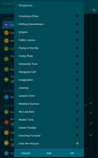Once you've found a ring tone you like, press OK.