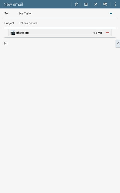 Press the send icon when you've finished your email message.