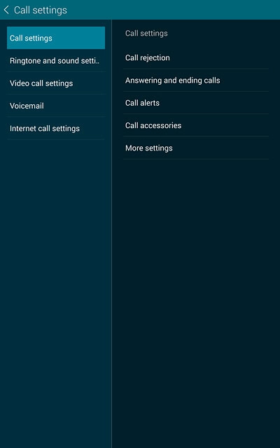 Press More settings.After a moment the current settings are displayed.