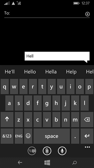 Press the required word to insert it.