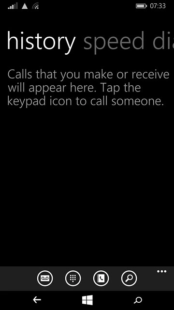 Press the keypad icon.