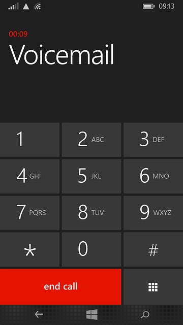 Press end call to end the call and return to the home screen.