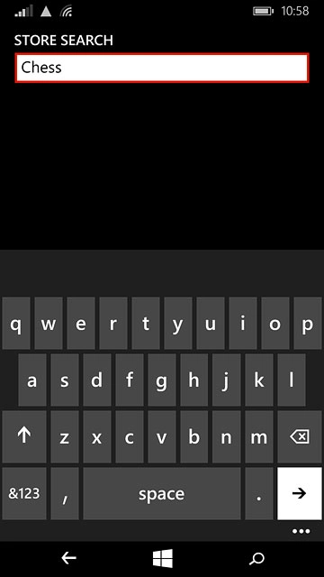 Key in the name of the required app and press arrow right.