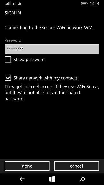 Follow the instructions on the display to key in security settings, if required, and press done.