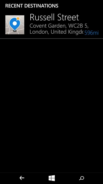 Press the required destination.