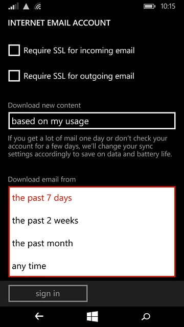 Press the required period or any time.
