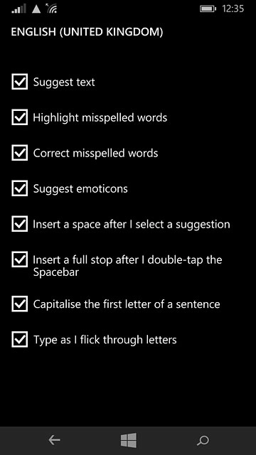Press the home icon to save the settings and return to the home screen.