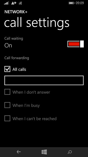 Press the divert type until the function is turned on.