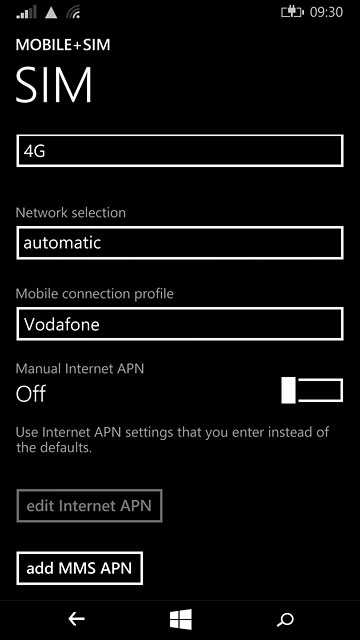 Press add MMS APN.