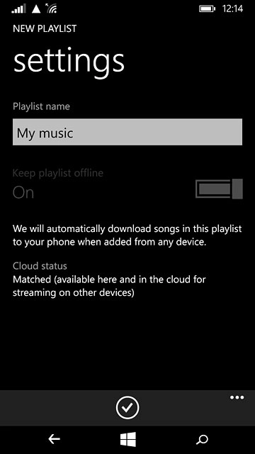 Key in a name for the playlist and press the confirm icon.
