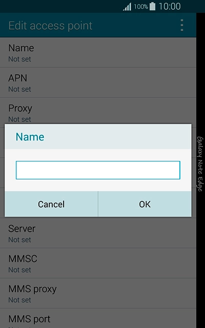 Key in Vodafone Internet and press OK.