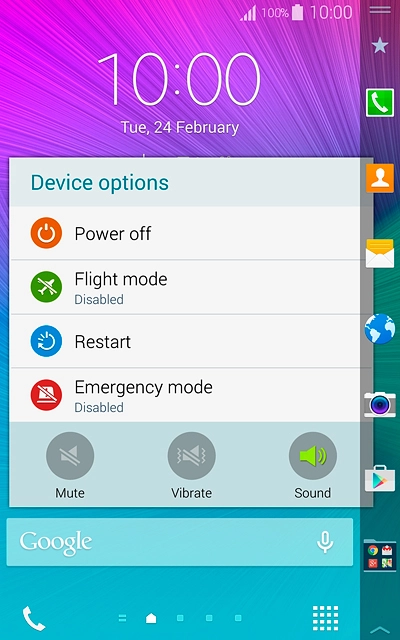 Press Flight mode to turn the function on or off.