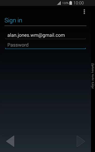 Key in the username for your Google account.Press Password and key in the password for your Google account.