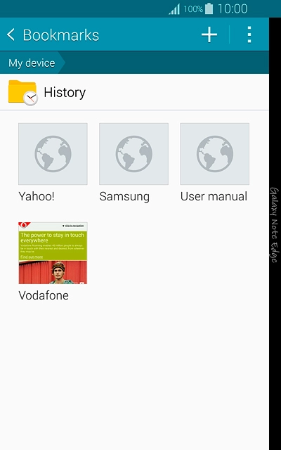 Press the required bookmark.