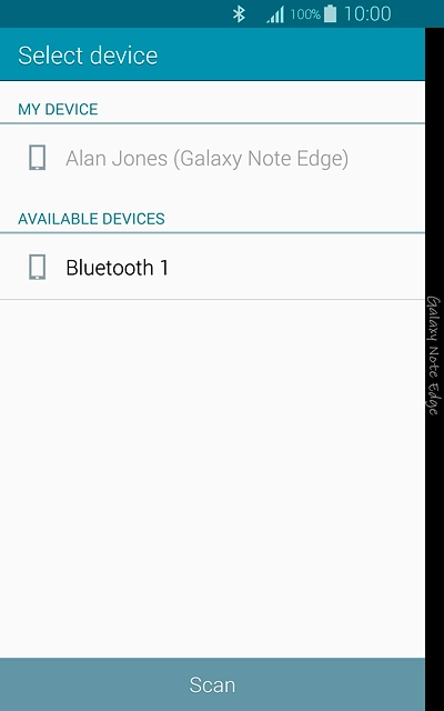 Your phone now searches for devices and after a moment, a list of Bluetooth devices within range is displayed.Press the required Bluetooth device.The file is sent.