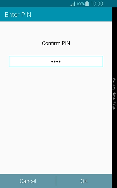 Key in the phone lock code again and press OK.