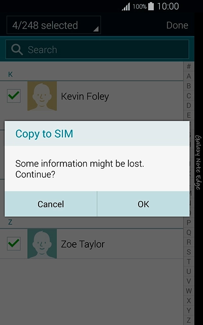 Press OK to confirm.