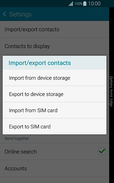 Press Import from SIM card.