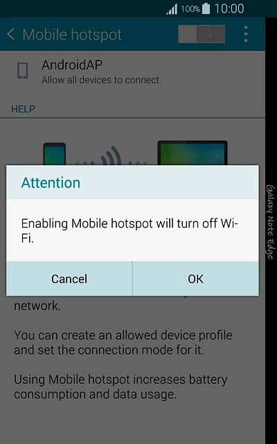 If Wi-Fi is turned on:Press OK to confirm.