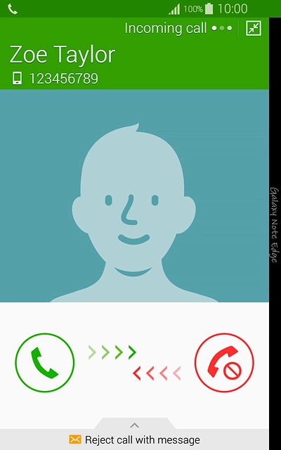 Press and drag the accept call icon right.