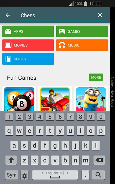 Key in the name of the required app and press the search icon.