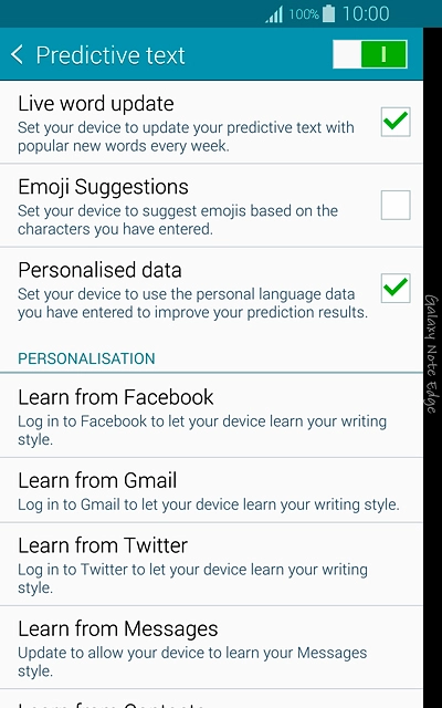 Press the indicator next to 