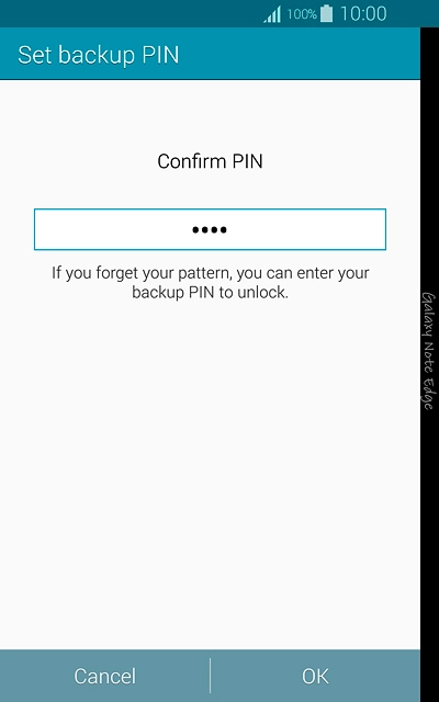 Key in the PIN again and press OK.