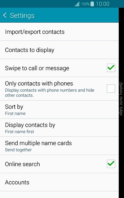 Press Import/export contacts.