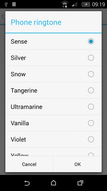 Press the different ring tones to listen to them.