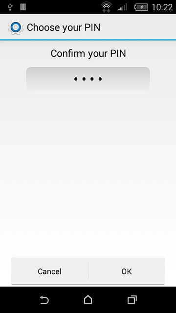 Key in the phone lock code again and press OK.