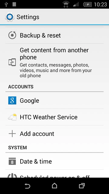 Press Backup & reset.